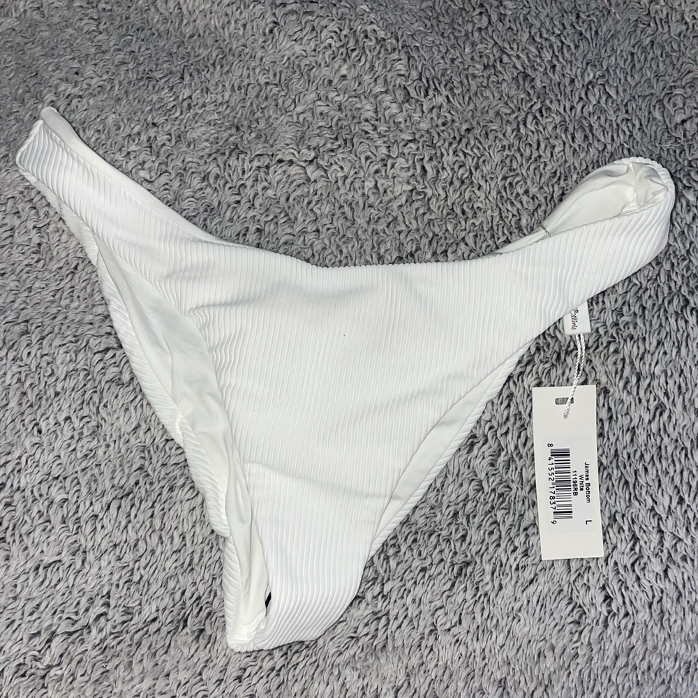 Frankies white ribbed bikini bottom new with tags